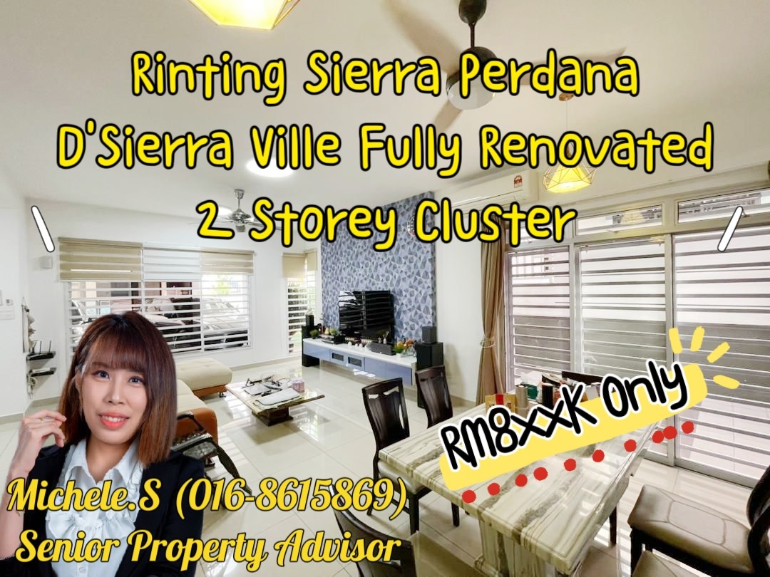 Rinting Sierra Perdana D’Sierra Ville Fully Renovated 2 Storey Cluster House For Sale