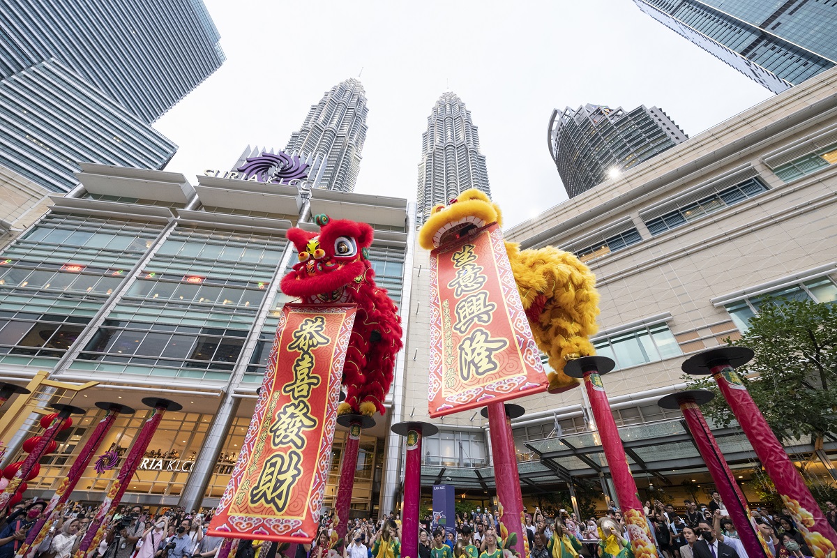 Lunar New Year's burst of colours (mainly red) at the malls