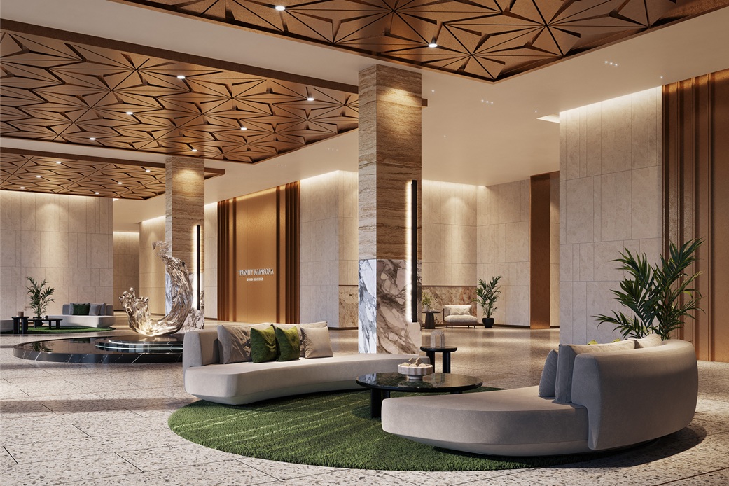 Artist's impression of the lobby of Trinity Rainfora.