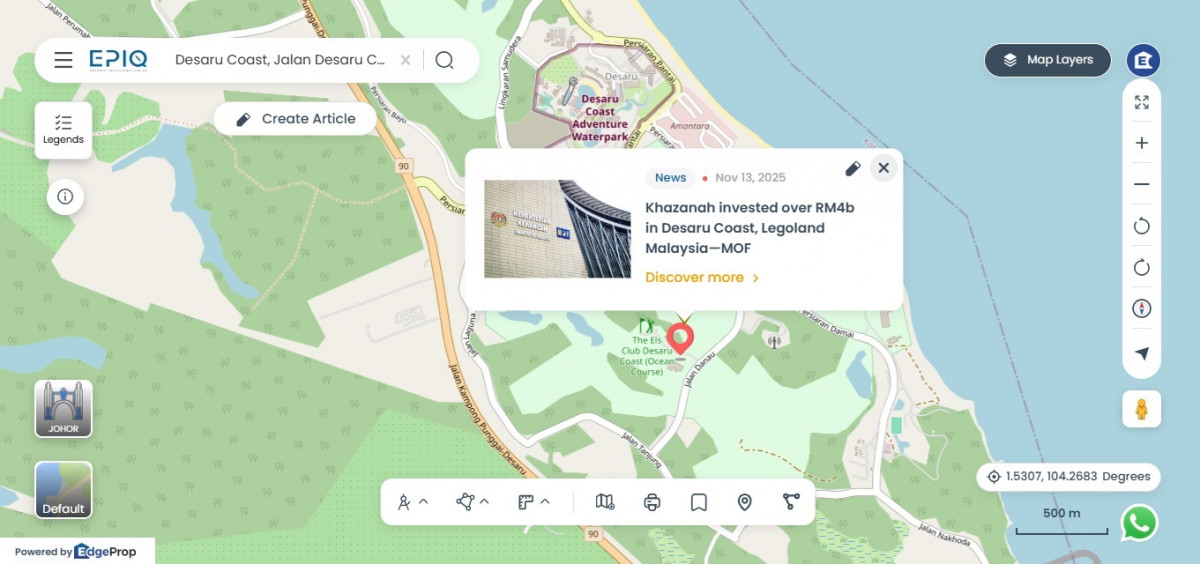 Location of Desaru Coast (Source: EPIQ)