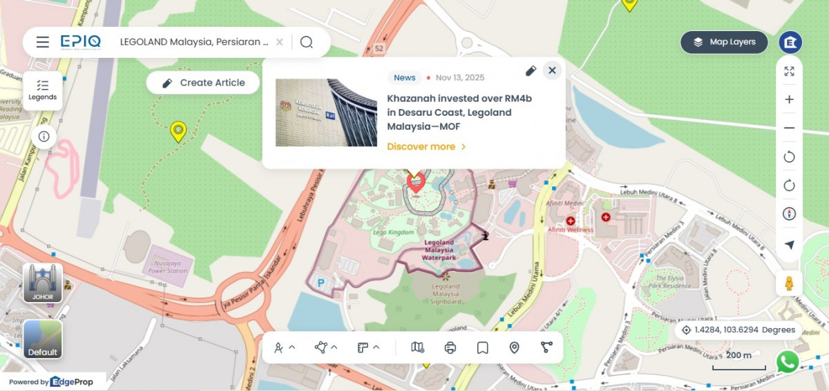 Location of Legoland Malaysia (Source: EPIQ)