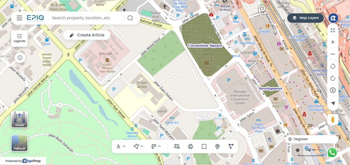 Location of Coronation Square (Source: EPIQ)
