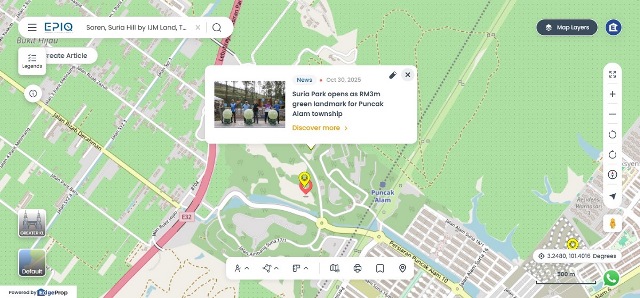 Facilities at the park include a 400-metre jogging track, 250-metre hiking trails, two multipurpose courts, a skate park, climbing wall and children’s playground.