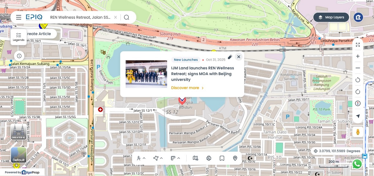 Location of REN Wellness Retreat (Source: EPIQ)
