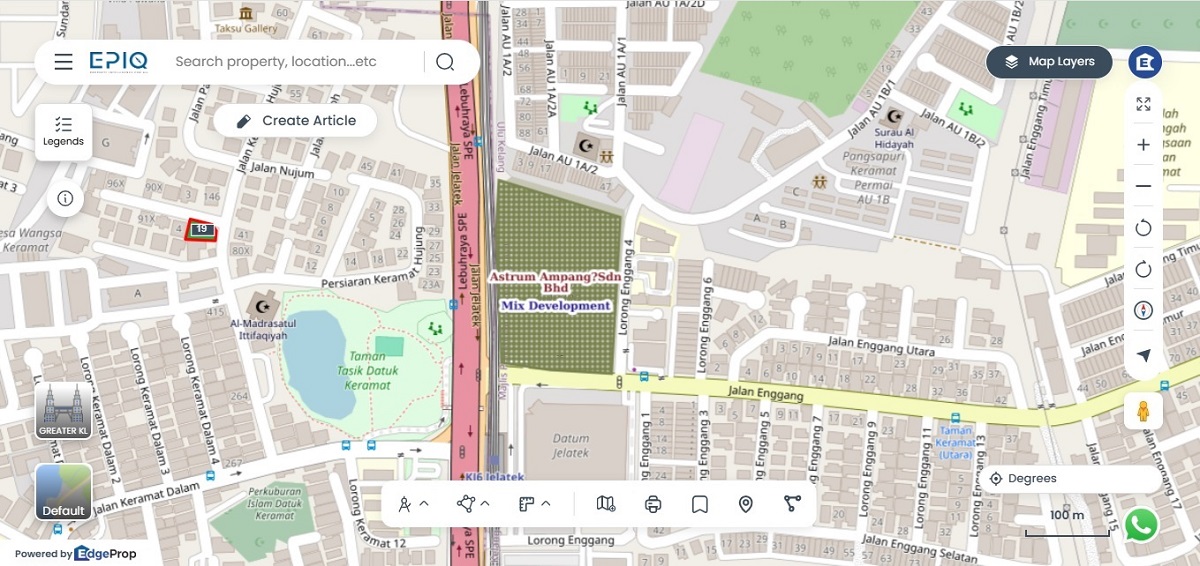 Astrum Ampang offers 5,255 units in total, comprising SoHo (small office/home office) transit homes, SoHo suites, and serviced apartments, to be delivered in three phases. The project has achieved a 95% take-up rate to date.(Source: EPIQ)