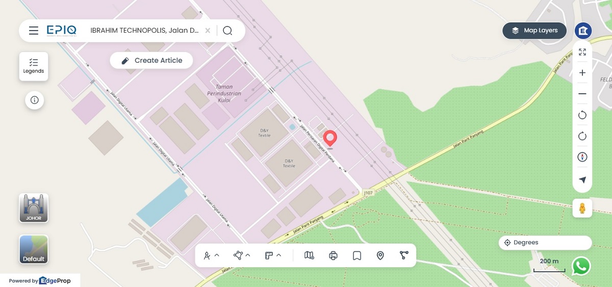 Location of Ibrahim Technopolis’ head office (Source: EPIQ)