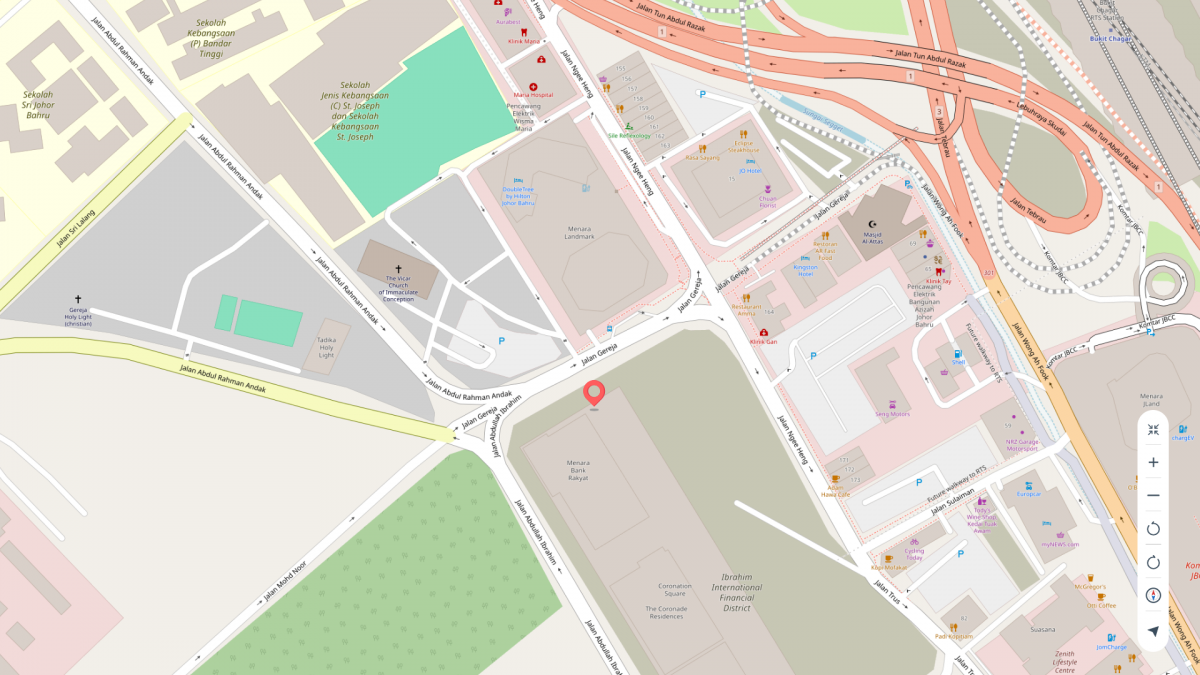 EPIQ shows the location of Coronation Square (red tag)