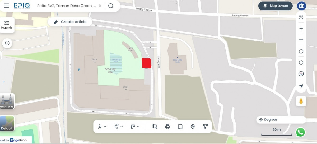 Setia SV2 (in red) is located at Lorong Slim (Source: EPIQ)