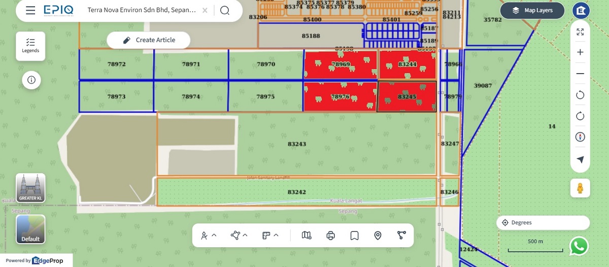The adjoining industrial land (in red) will be part of the NCT Smart Industrial Park (NSIP) (source: EPIQ)