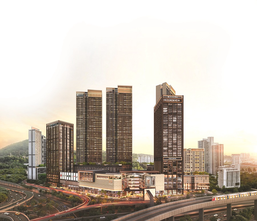 Ativo Annexe, set on a 15-acre site, integrates residences, offices and retail with an international hotel and wellness hub, with direct access to Sri Damansara Sentral MRT.