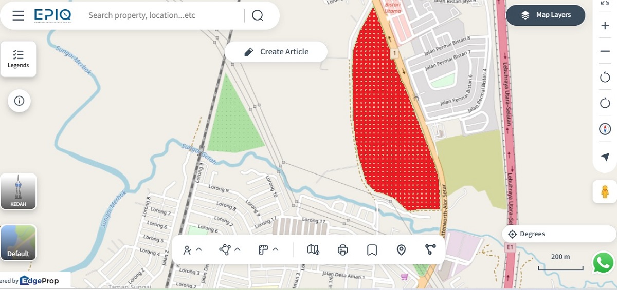 Phase 1 (in red) of the Aera Township (source: EPIQ)