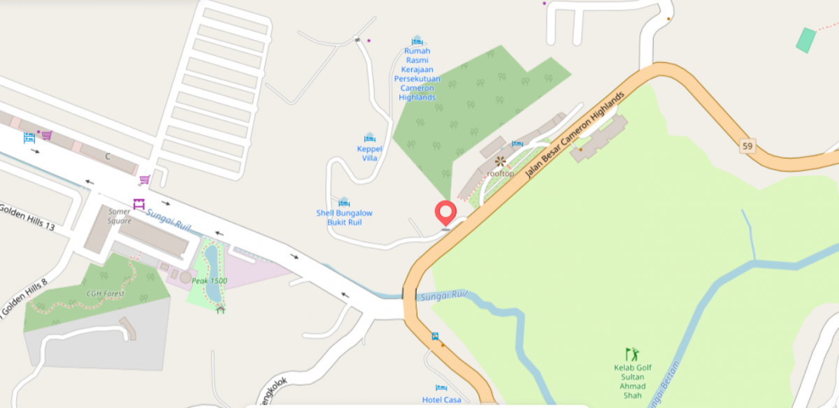 EPIQ shows the location of Oakwood Cameron Highlands