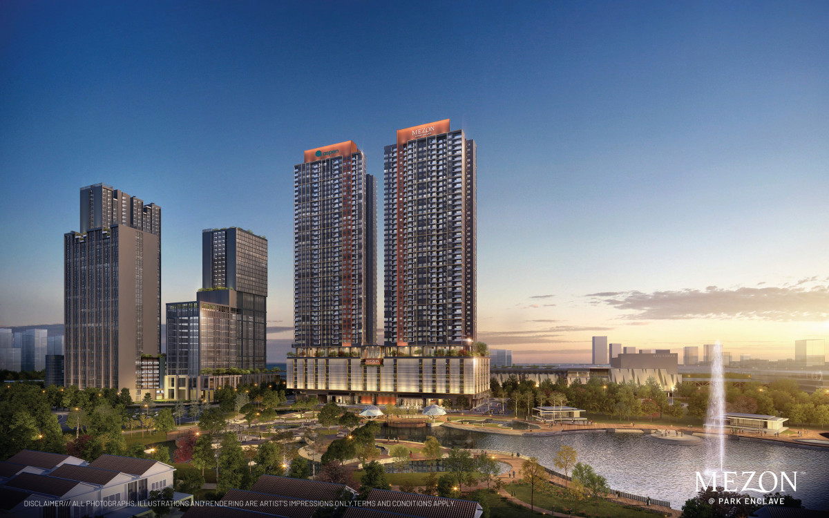 Mezon @ Park Enclave fronts a 25-acre Central Park.