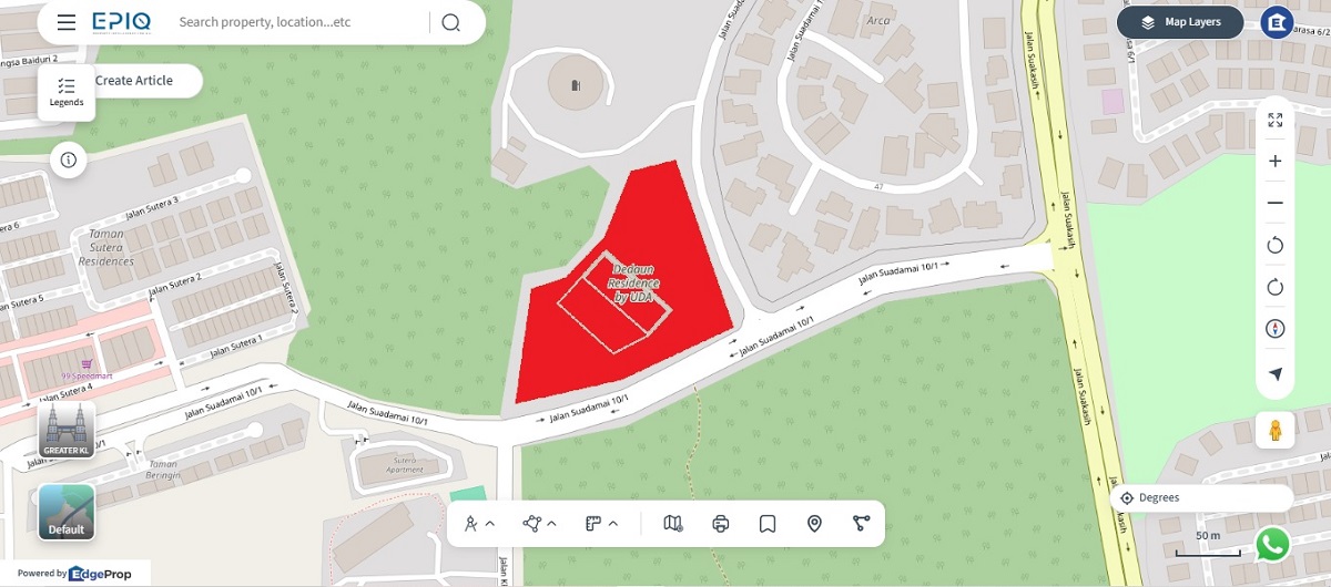 Location (in red) of Residensi Dedaun. (source: EPIQ)