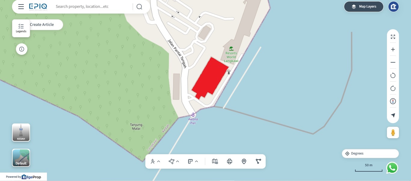 Location (in red) of Resorts World Langkawi. (source: EPIQ)