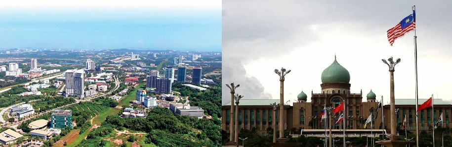 Cyberjaya (left) and Putrajaya