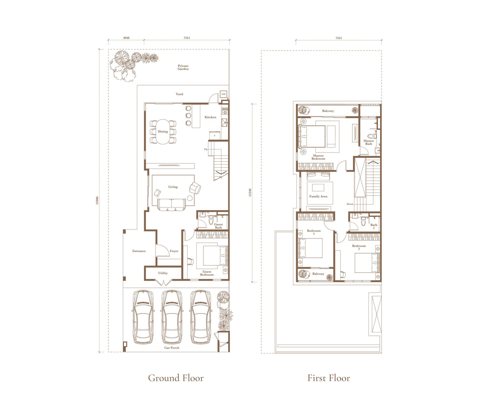 Phase 1 Type 7 (Intermediate Corner Unit) . 3,025 sq ft . 4 Bedrooms + 3 Bathrooms