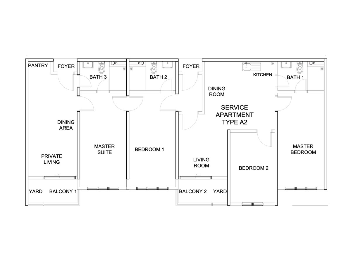 Sky Semi-D A2 . 1,416 sq ft . 4 bedrooms + 3 bathrooms