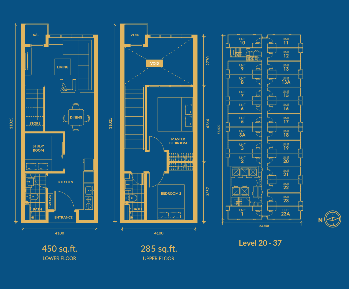 Soho-Suites_V3-04 . TYPE B . Unit Size 735 Sqft