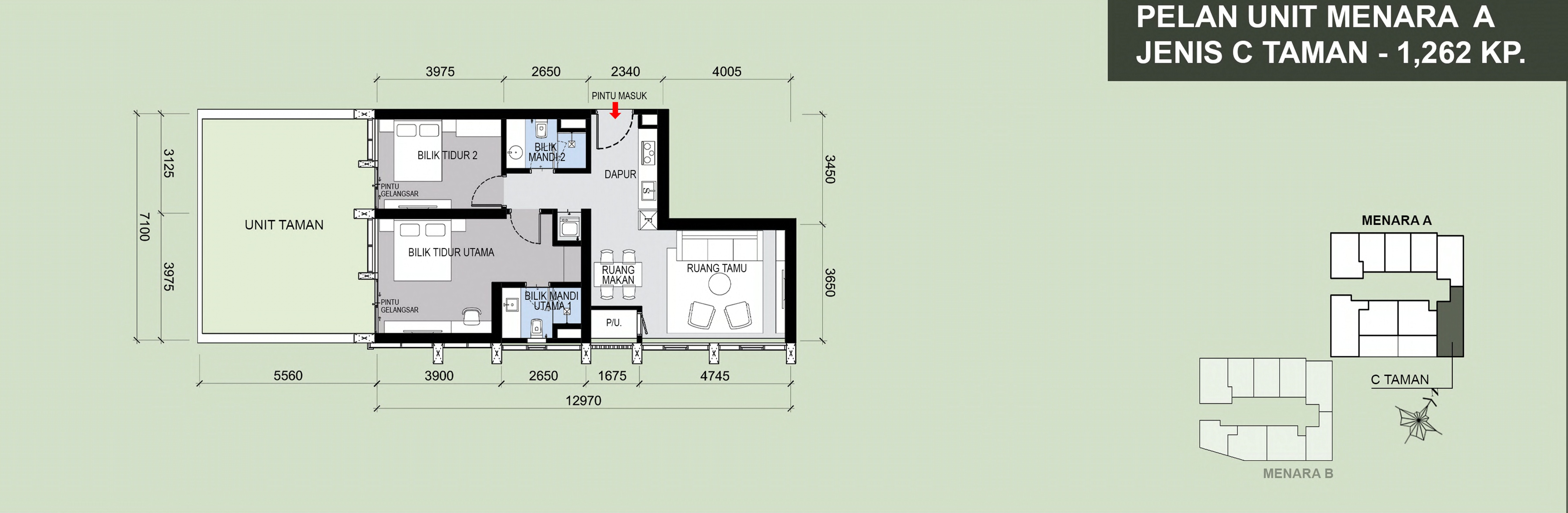 Type C (Taman) . 1,262 sq ft