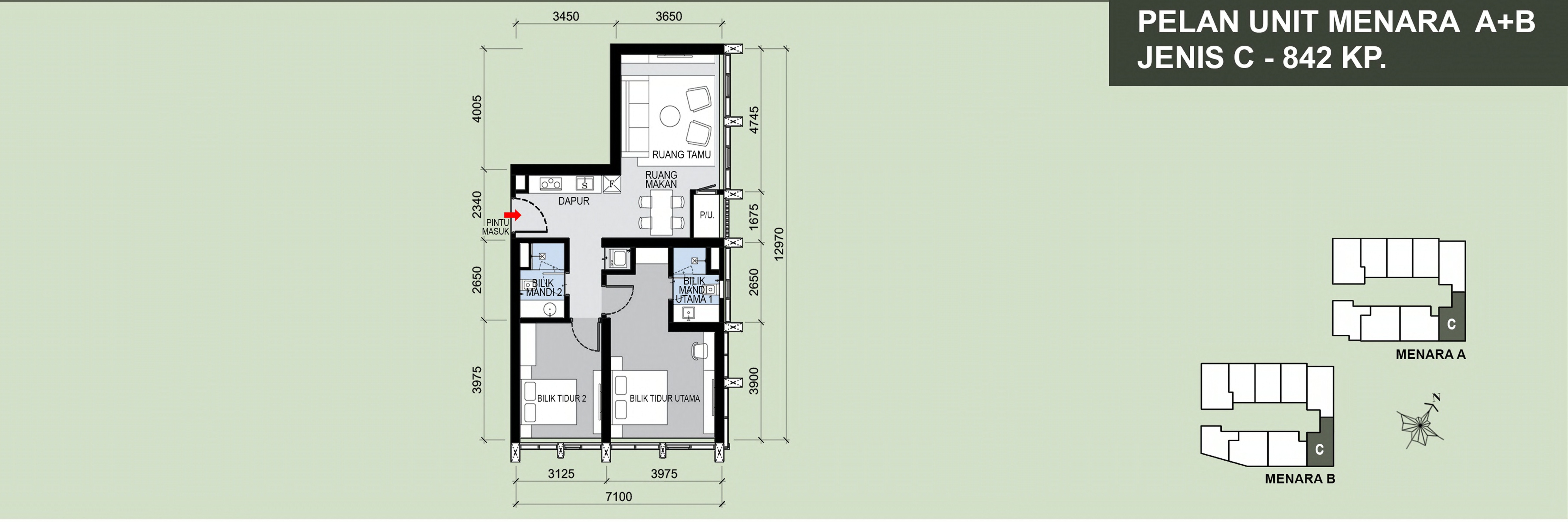 Type C . 842 sq ft