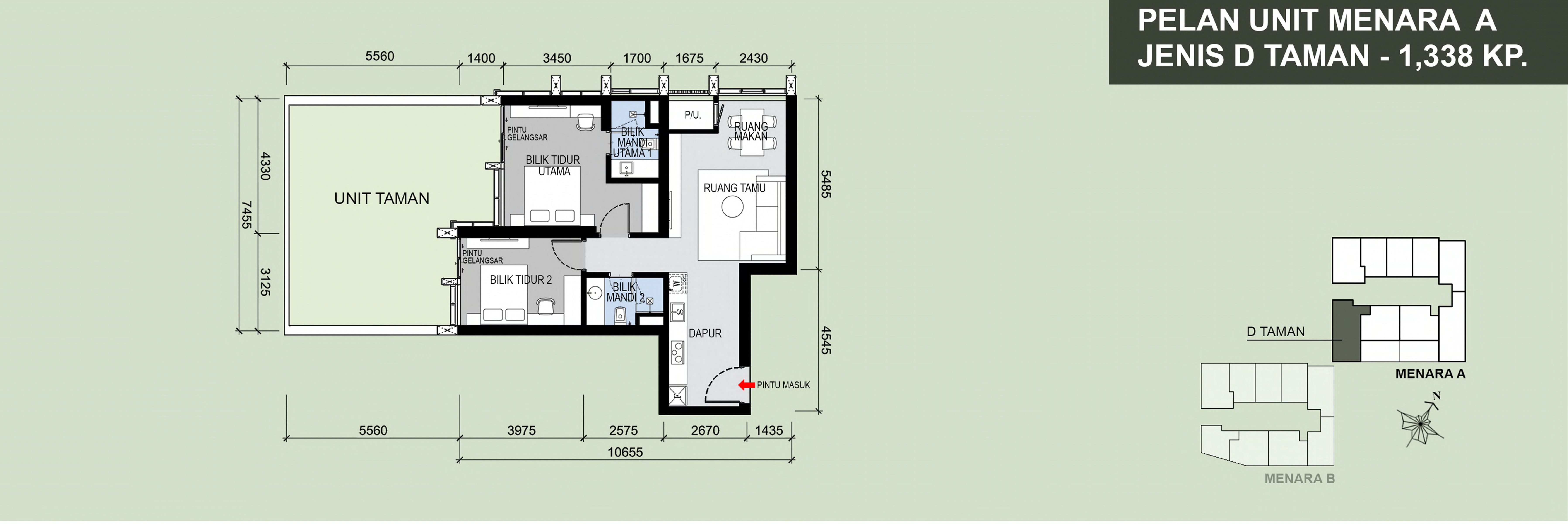 Type D (Taman) . 1,338 sq ft