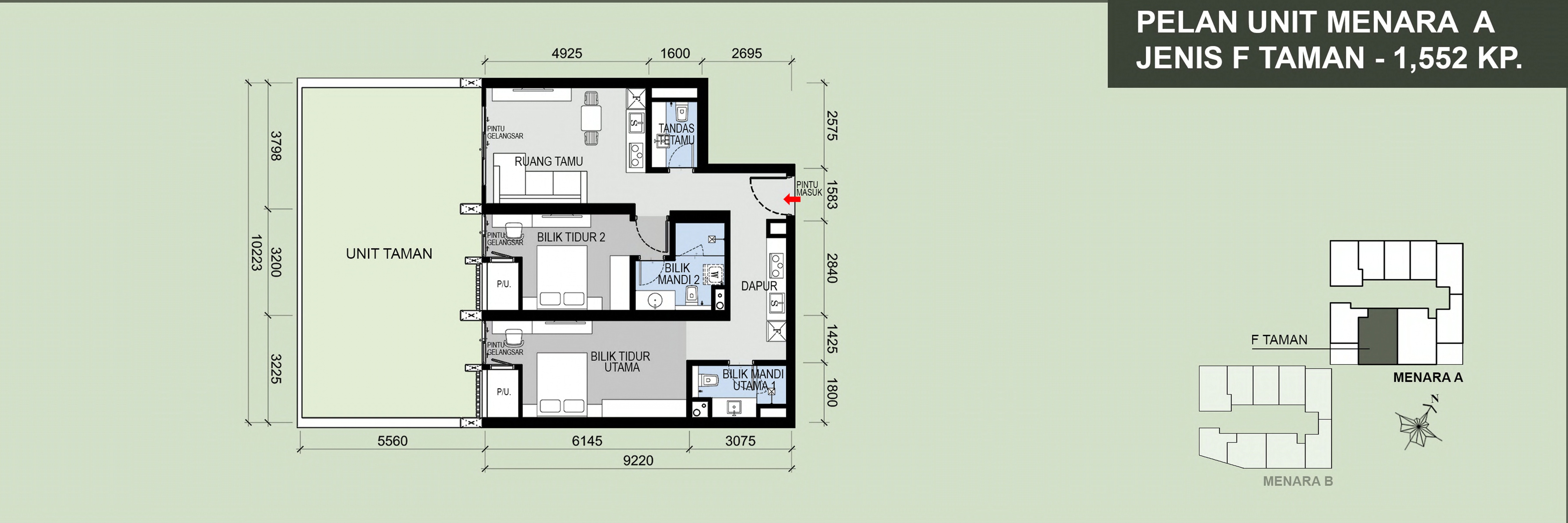 Type F (Taman) . 1,552 sq ft