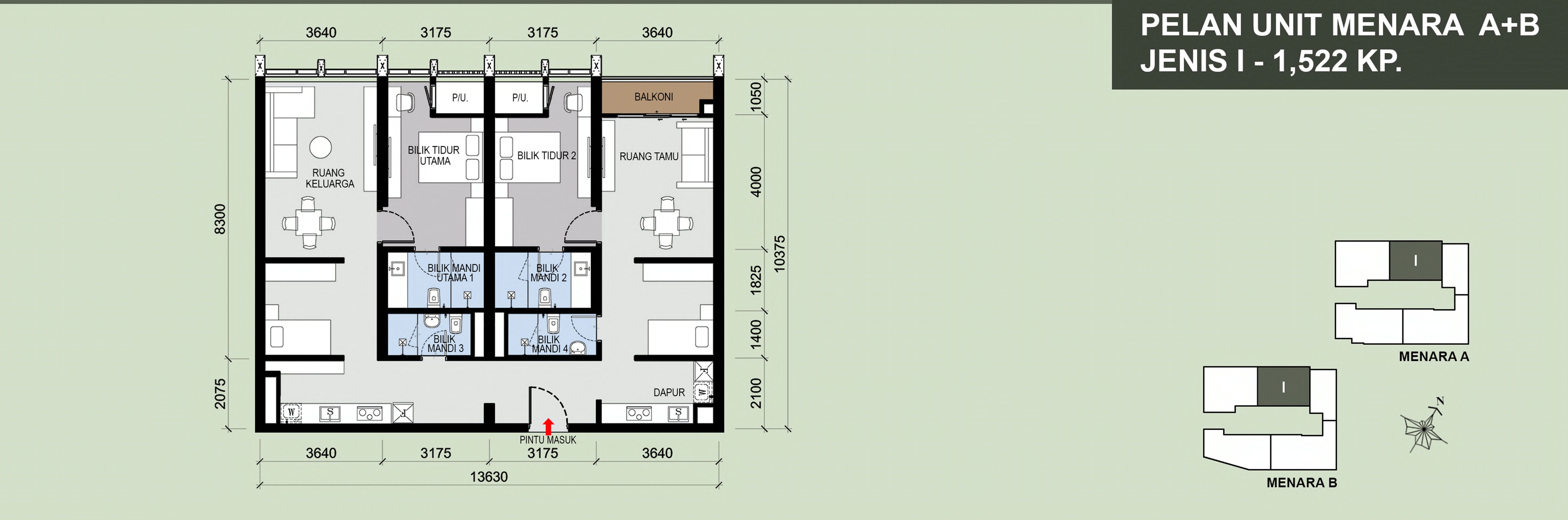Type I . 1,522 sq ft