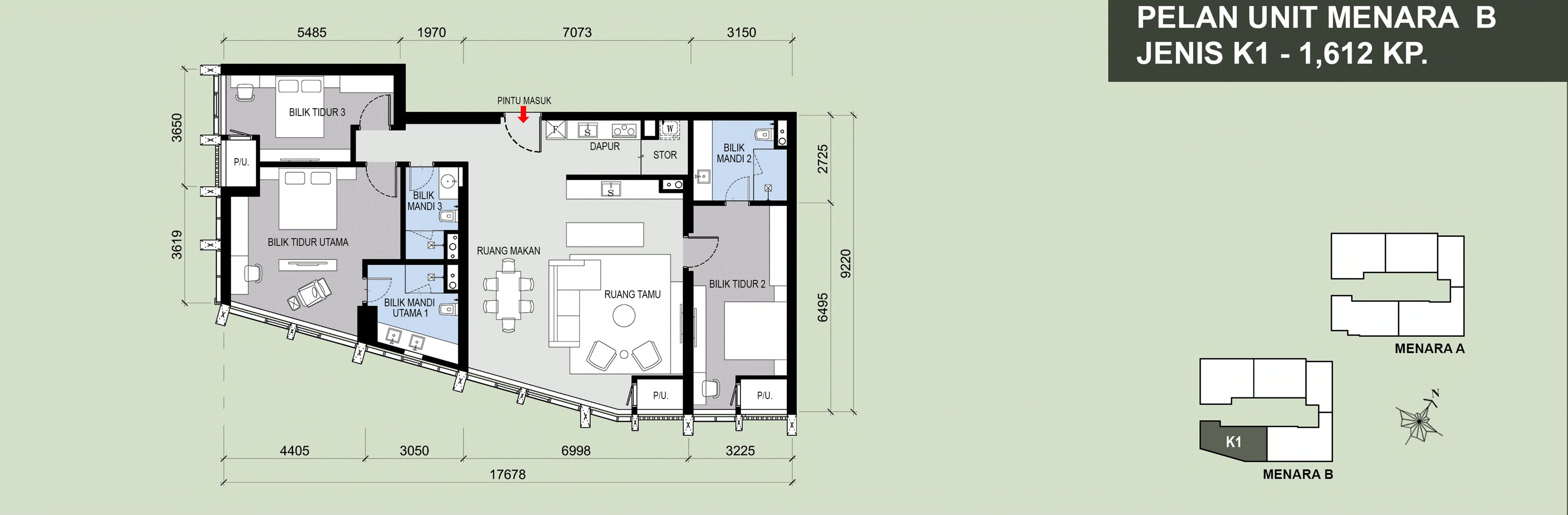 Type K1 . 1,612 sq ft