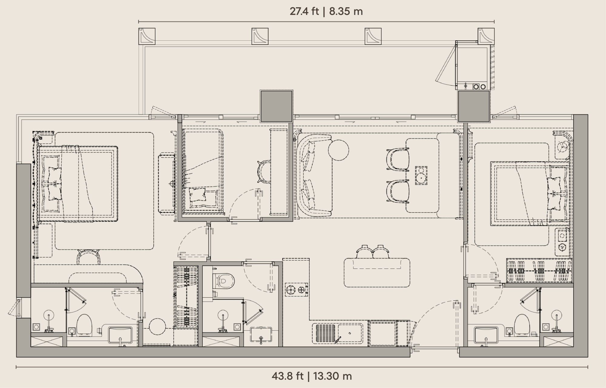 Type L . 987 sq ft