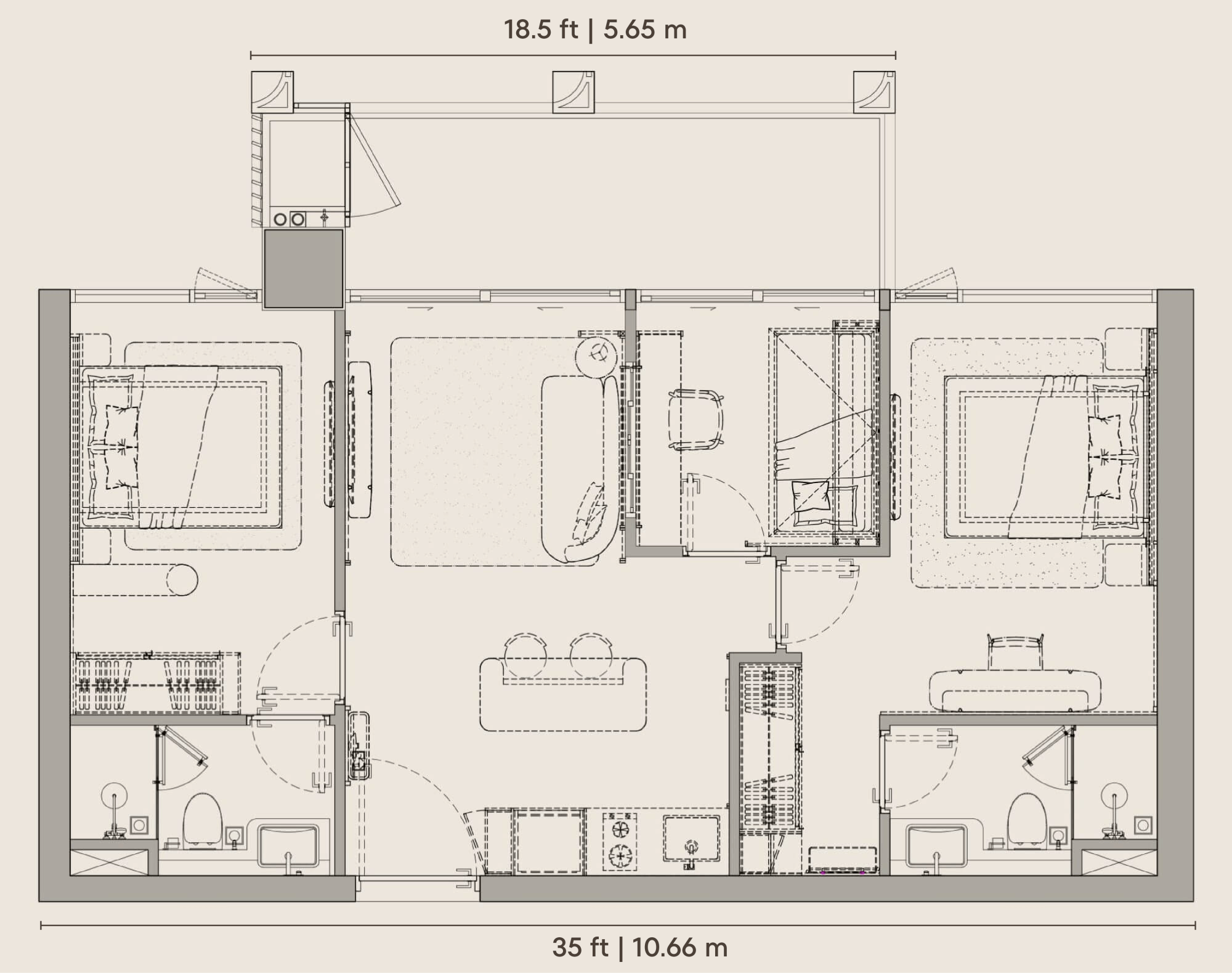 Type M . 780 sq ft