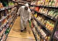 Deep cleaning underway at the Village Grocer in Bangsar March 26, 2020. (Picture from Facebook/Village Grocer)