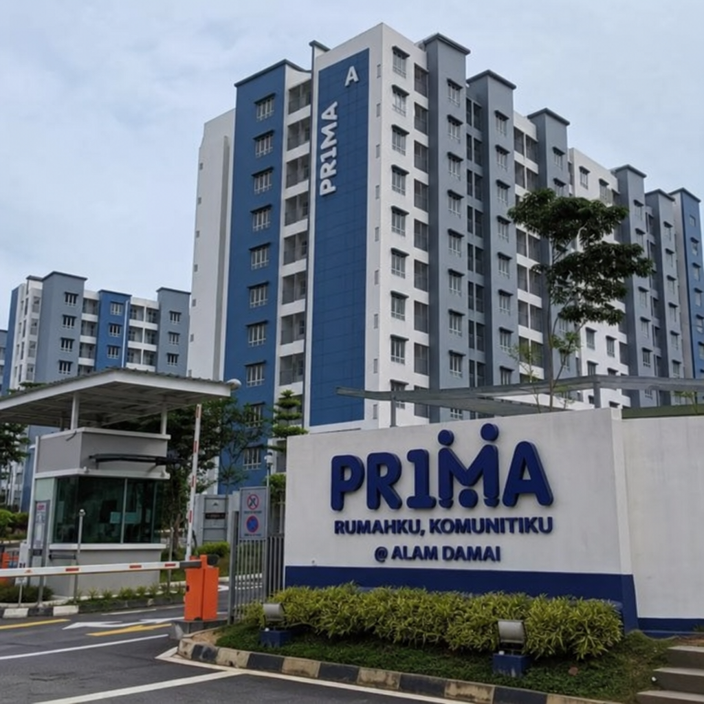 A modern PR1MA residential apartment complex in Kuala Lumpur
