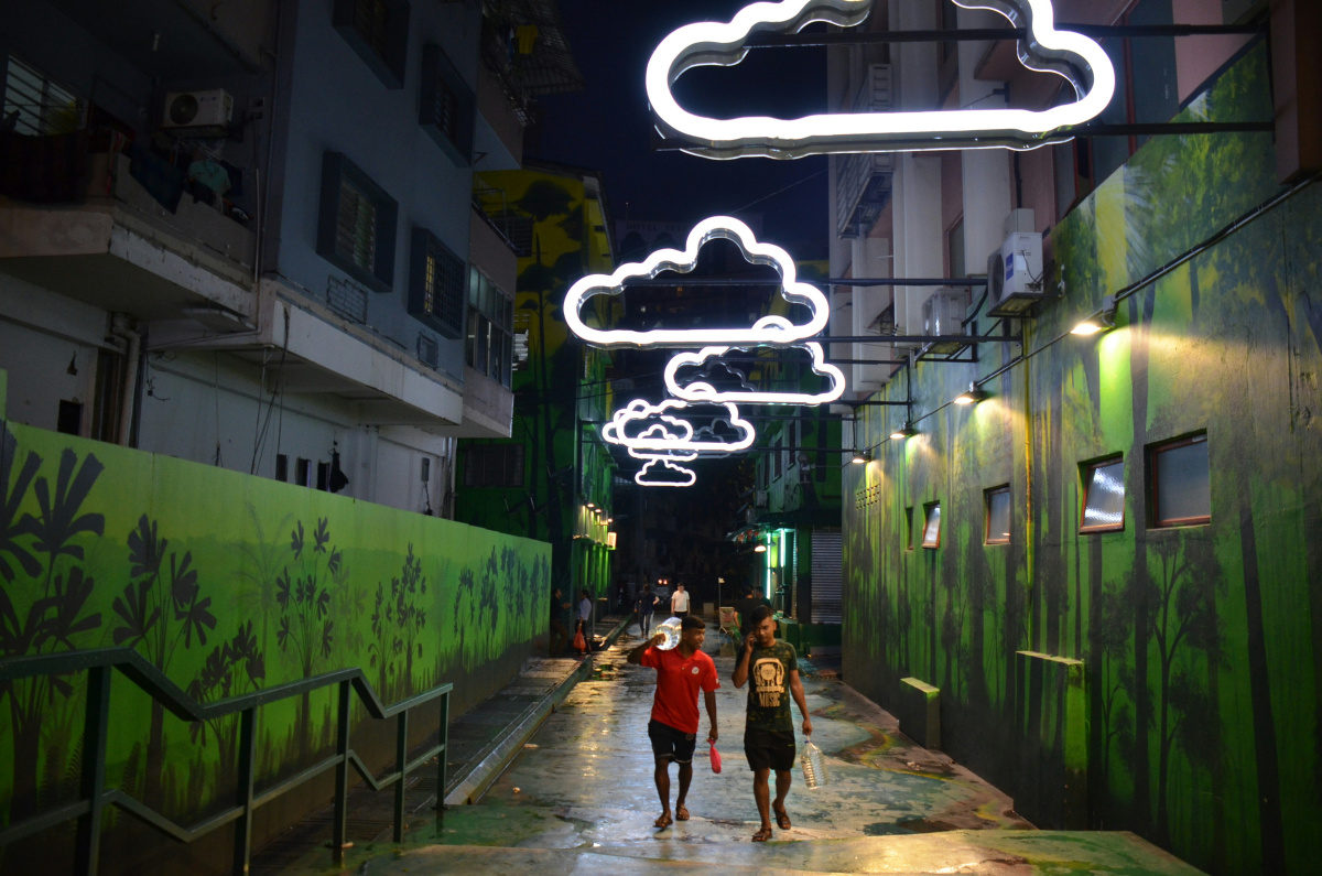 Bustling streets of Bukit Bintang at night