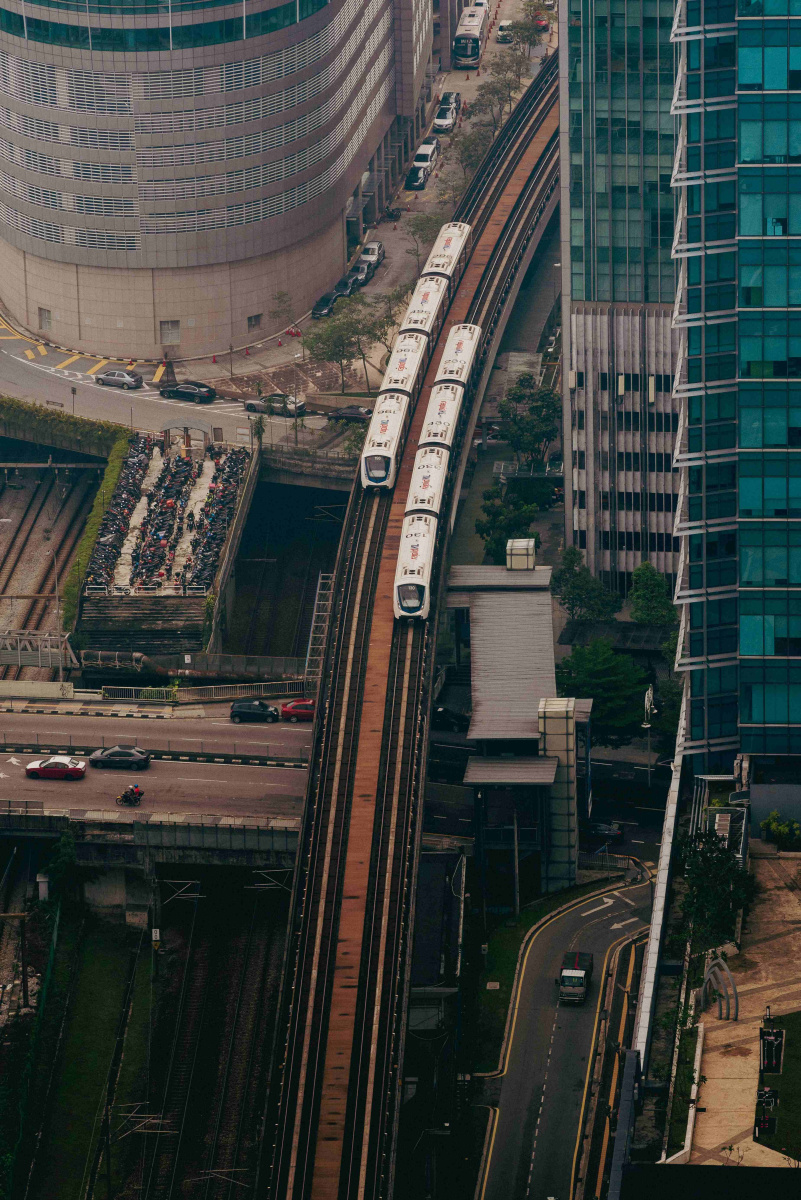 Colorful train station in Kuala Lumpur, Malaysia
