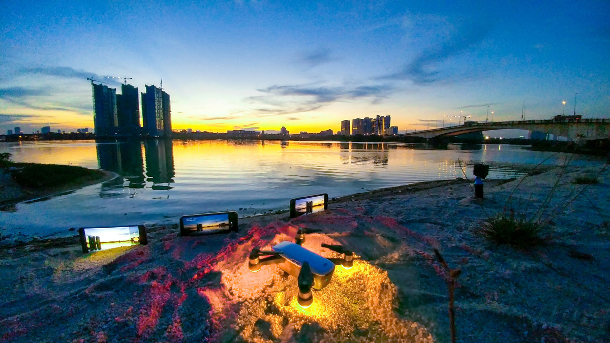 Johor Bahru cityscape with view towards Singapore