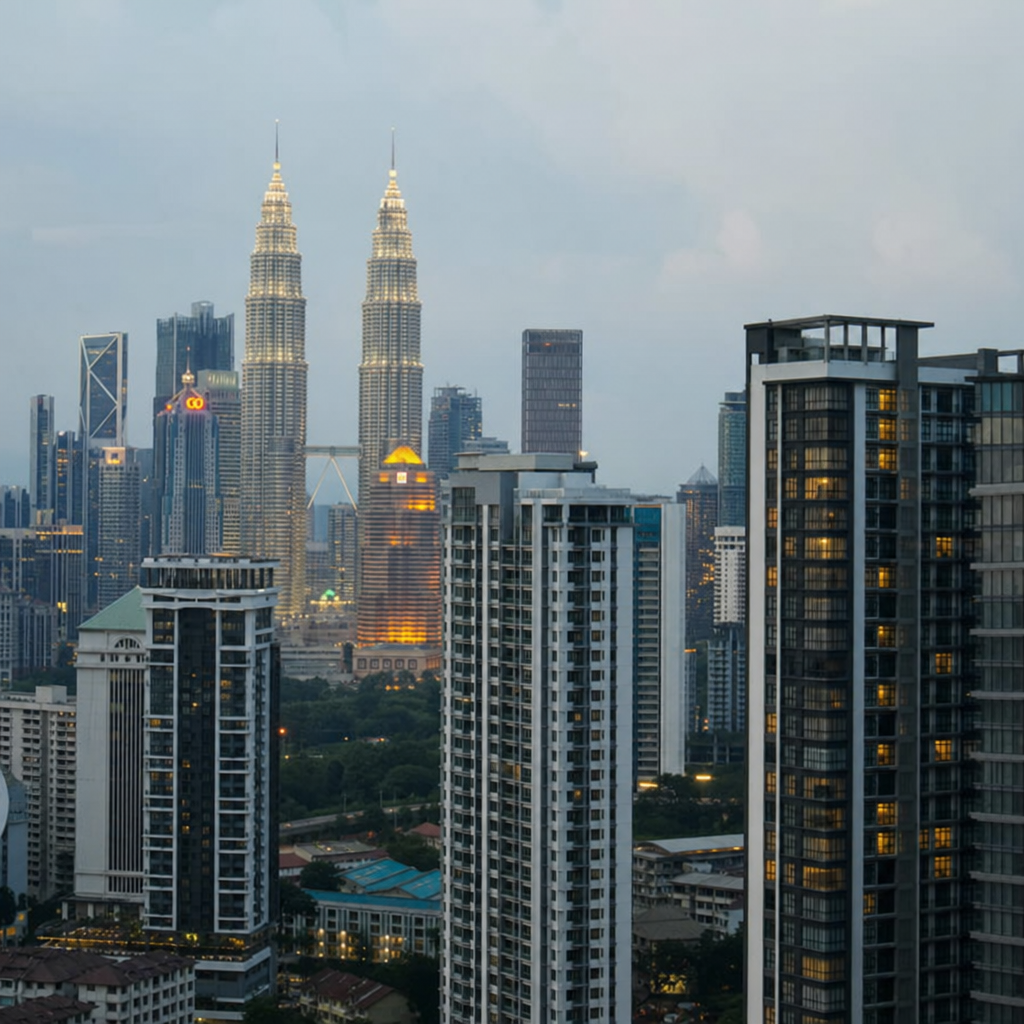 KLCC skyline with modern residential towers
