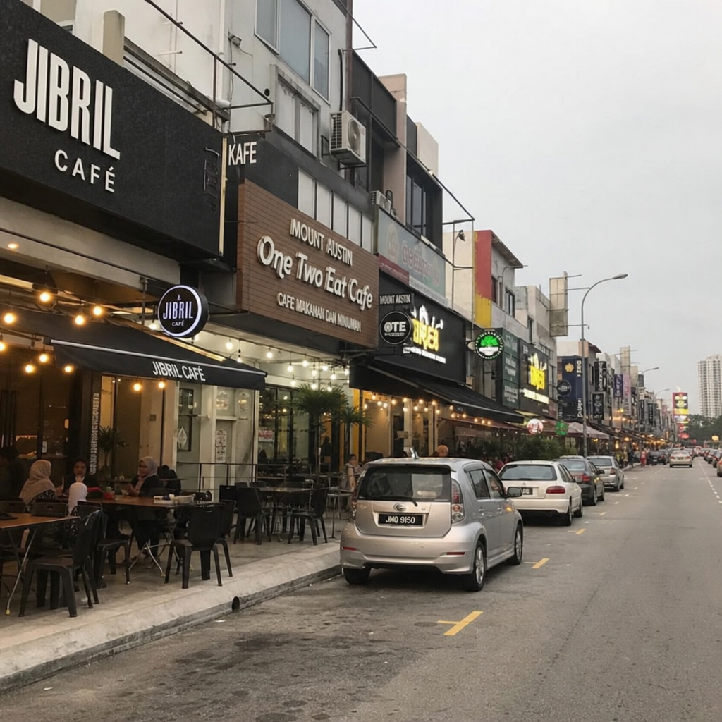 Mount Austin street with cafes and restaurants