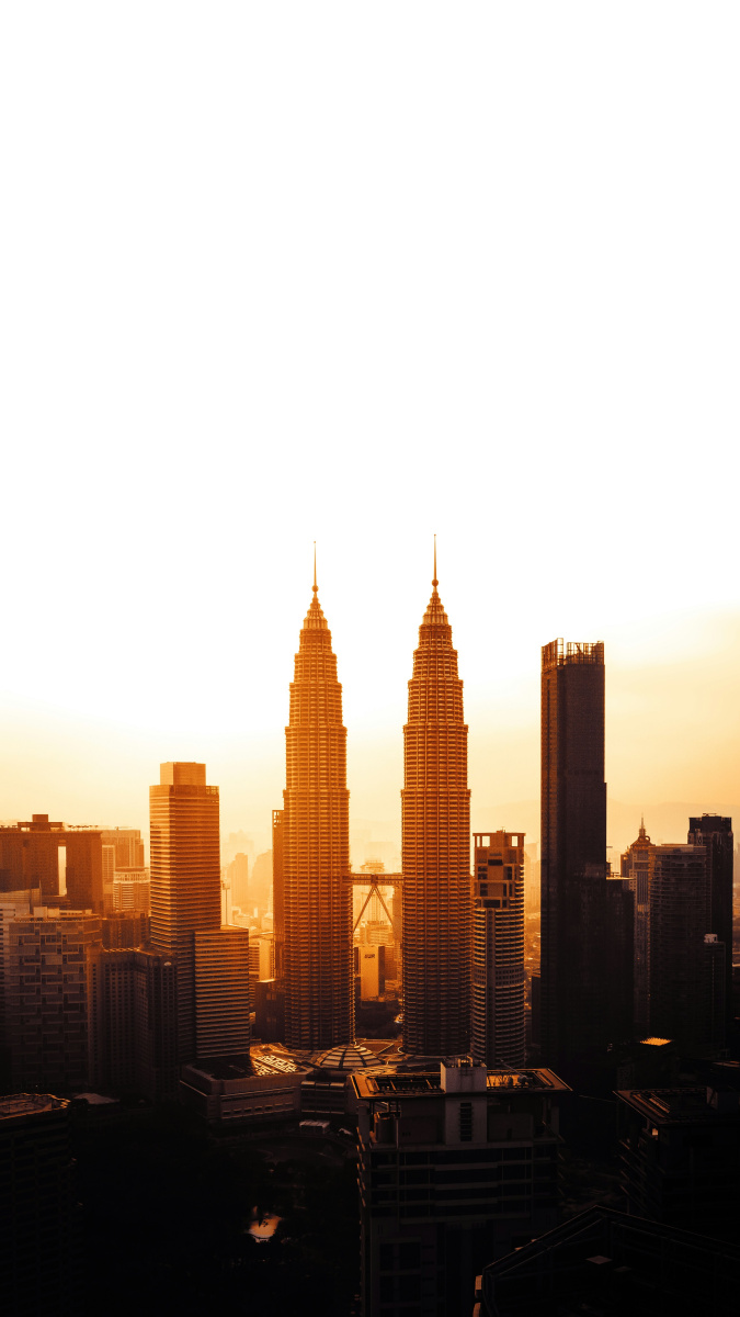 Skyline of Kuala Lumpur with iconic towers in view