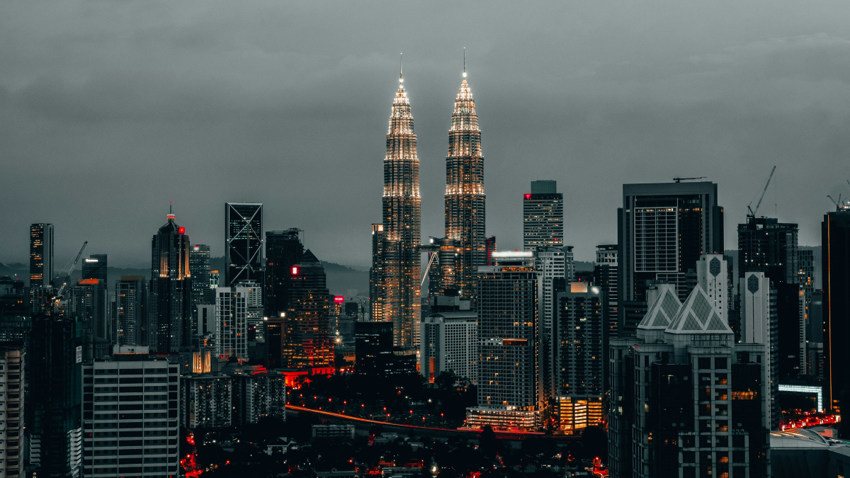 Map showing major cities in Malaysia